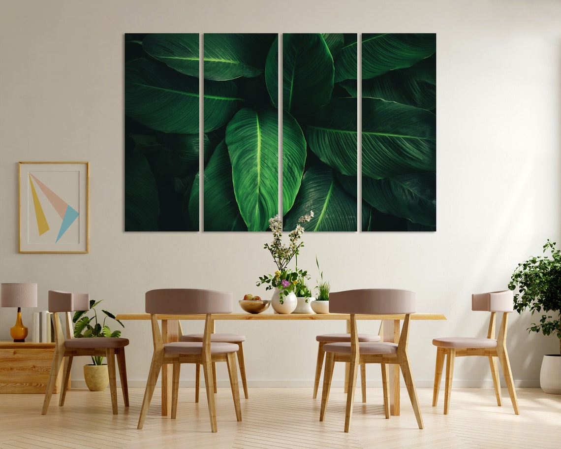 Giant Tropical Green Leaves Bold Botanical Close Up Nature Poster - Image 6