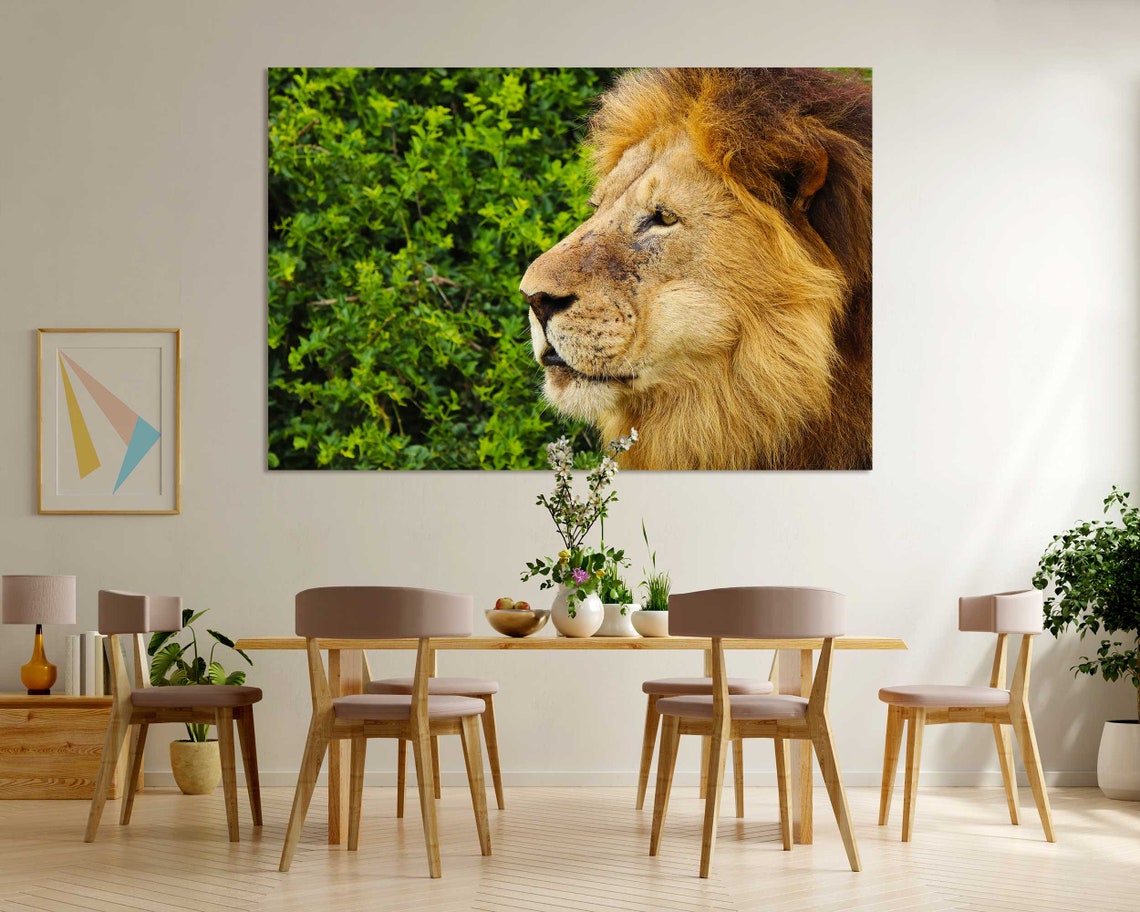 Mighty Lion Print Art On King Animal Art For Home Lion Portrait Print Safari Animals Photo Painting On Wildlife Artwork