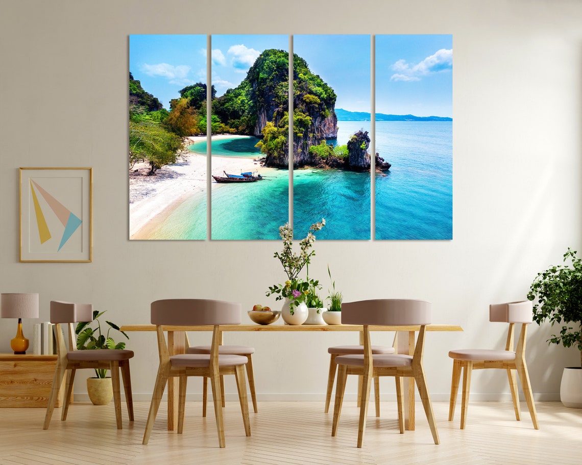 Thailand Koh Hong Island Limestone Cliffs Turquoise Beach View Poster - Image 6