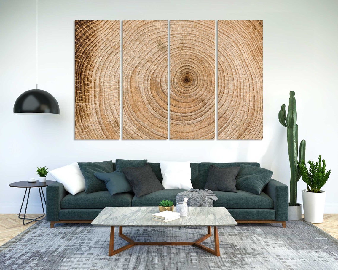 Tree Trunk Cross Section Growth Rings Natural Wood Texture Poster - Image 3