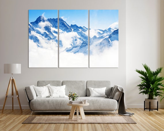 Alps Mountains Landscape Printing On Blue Mountains Wall Art Mountains Alp Photo Print On Snowy Mountains Decor For Home Art