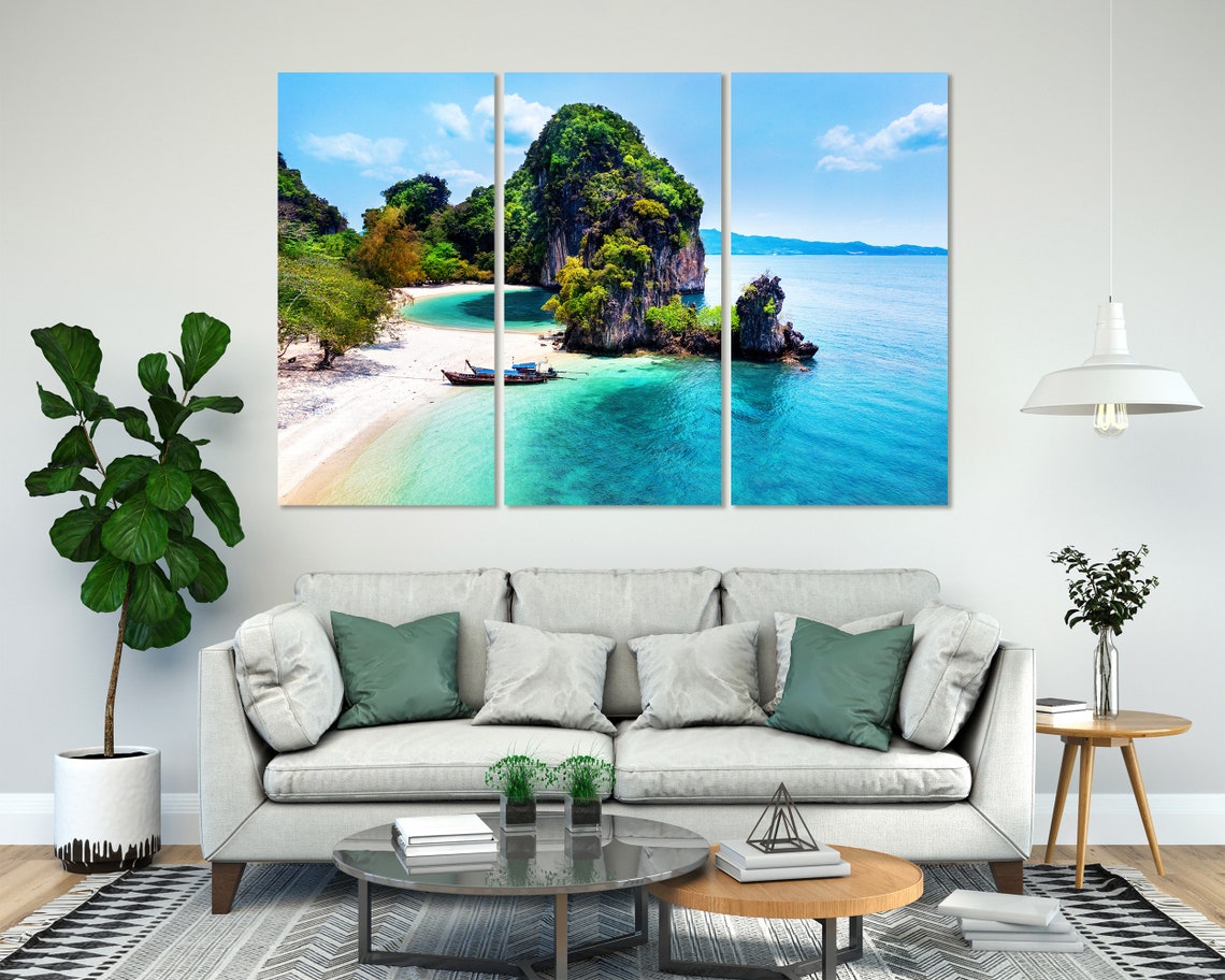 Thailand Koh Hong Island Limestone Cliffs Turquoise Beach View Poster