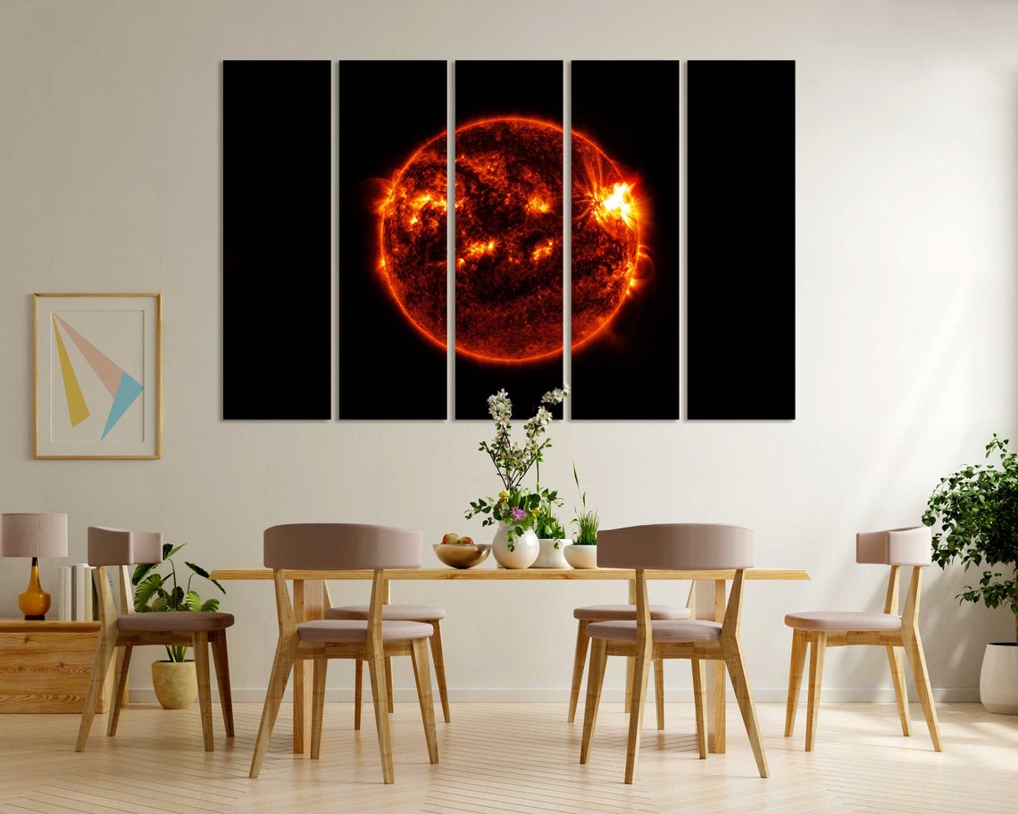 Fiery Sun Close Up Burning Orange Surface in Outer Space Art Print - Image 7