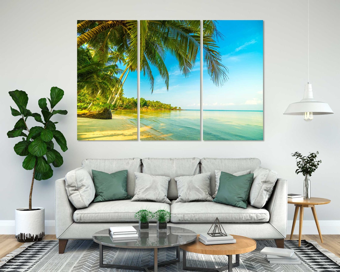 Tropical Island Paradise Beach Palm Trees Turquoise Sea Wall Poster - Image 7
