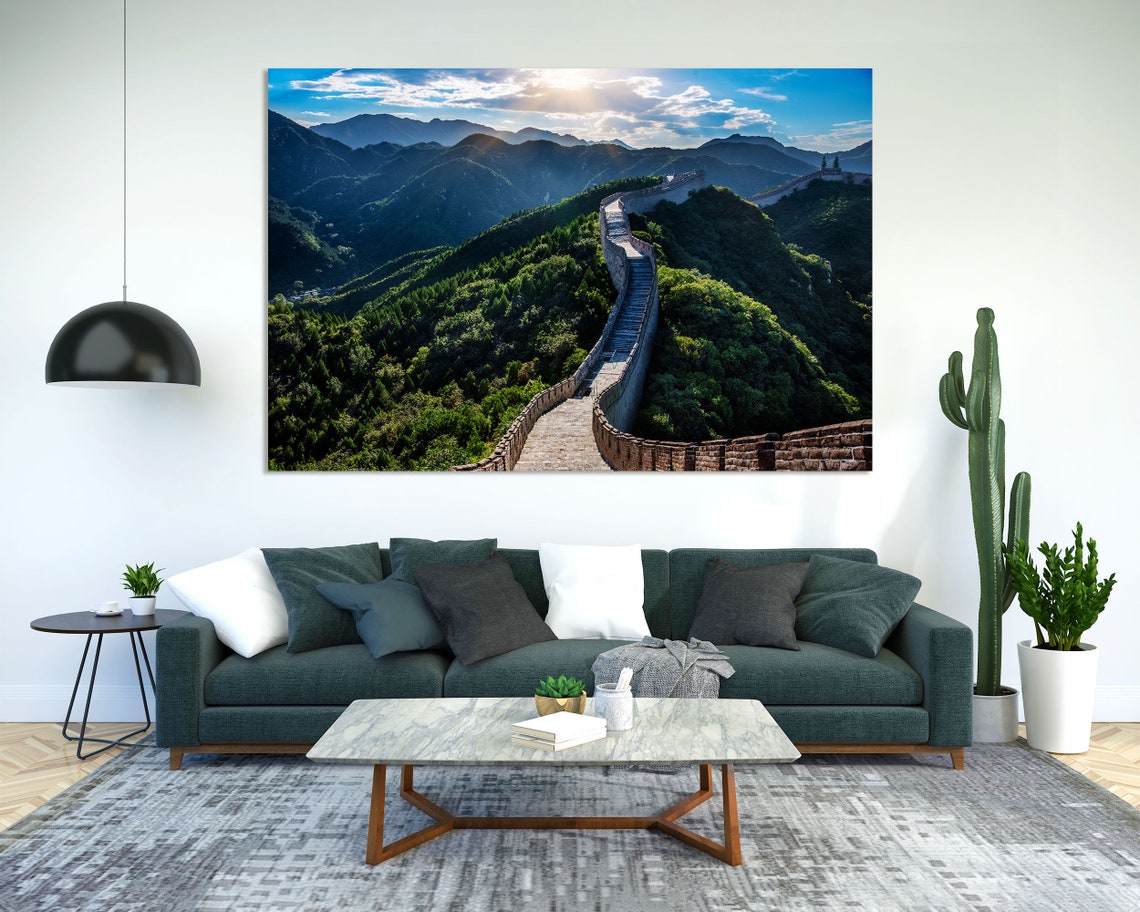 Great Wall Of China Winding Over Green Mountain Ridges Poster - Image 2