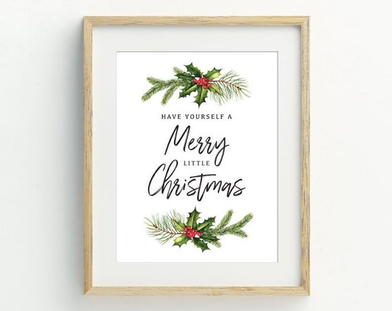 Merry Christmas Christmas Holiday Wall Art Poster