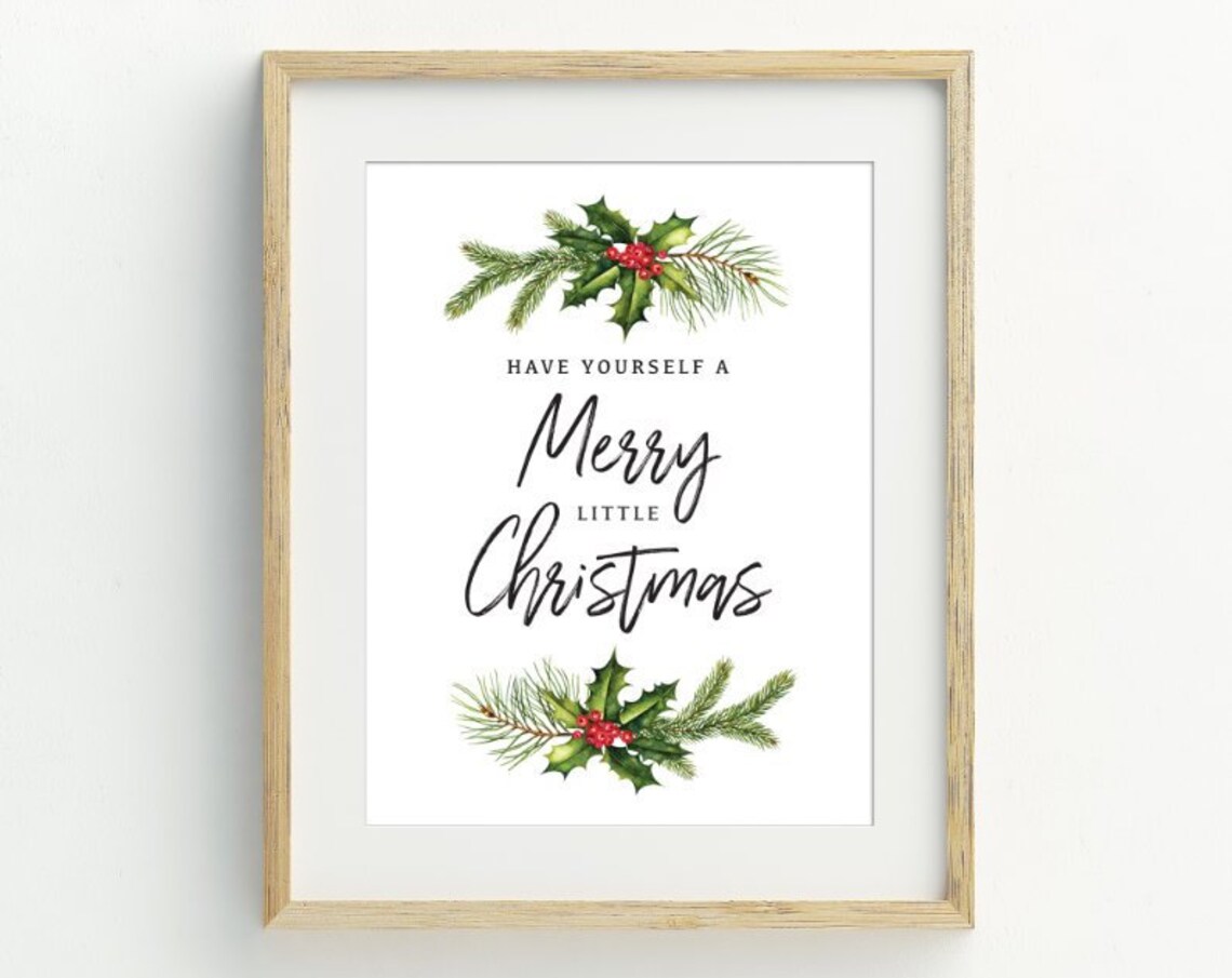 Merry Christmas Christmas Holiday Wall Art Poster