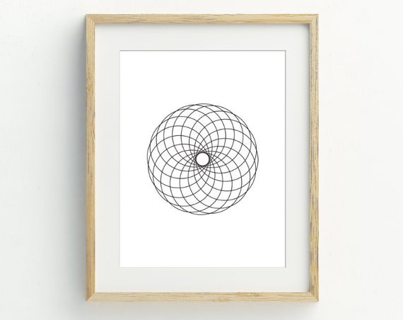 Geometric Print, Black and White Minimalist Art Print