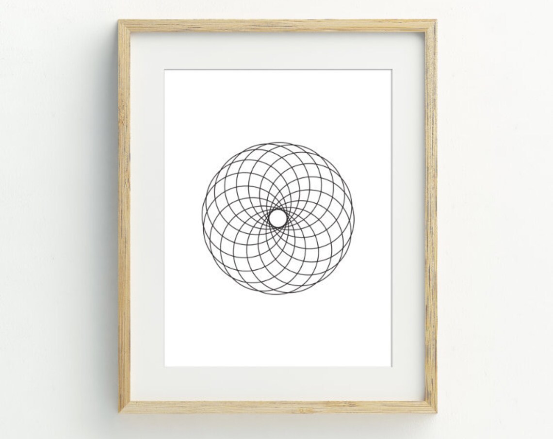 Geometric Print, Black and White Minimalist Art Print