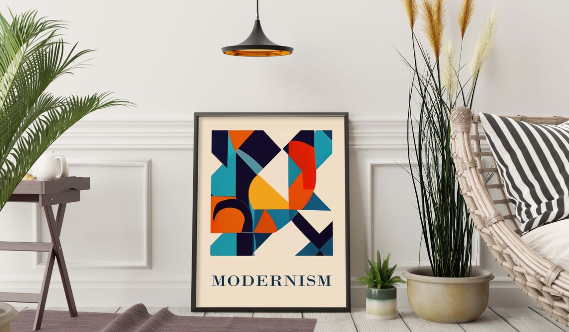 Modernism Bauhaus Geometric Abstract Shapes Mid Century Poster