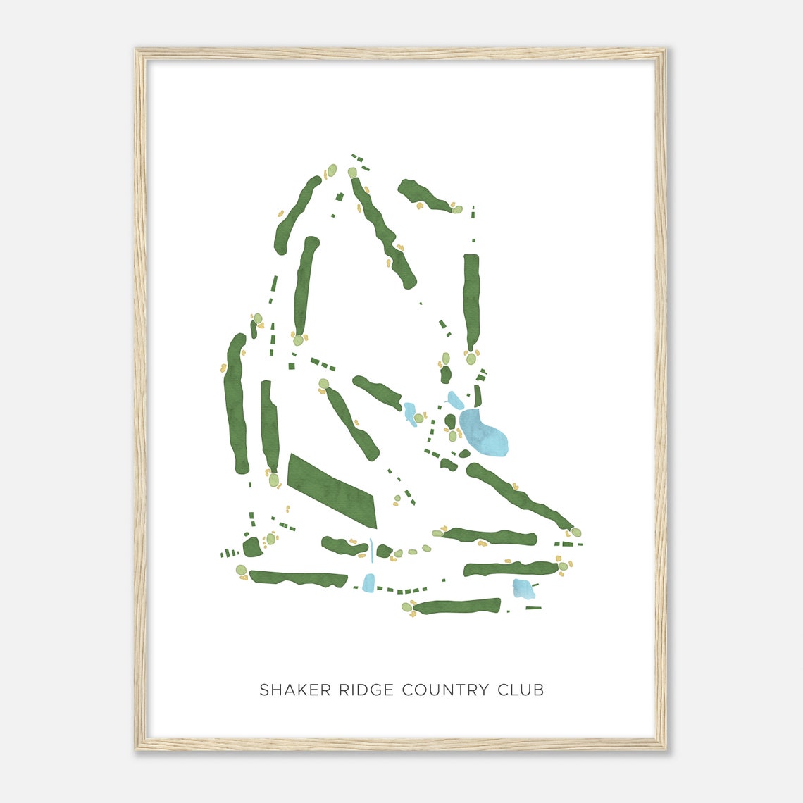 Shaker Ridge Country Club Modern Minimalist Golf Course Map Poster - Image 2