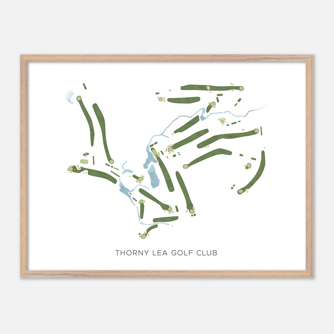 Thorny Lea Golf Club Massachusetts Modern Watercolor Map Poster