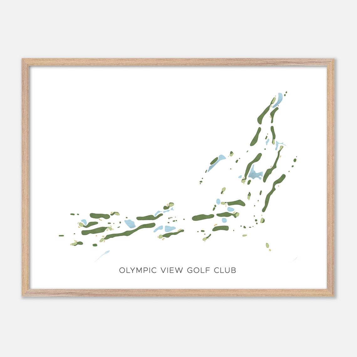 Olympic View Golf Club Canada Modern Watercolor Course Map Poster