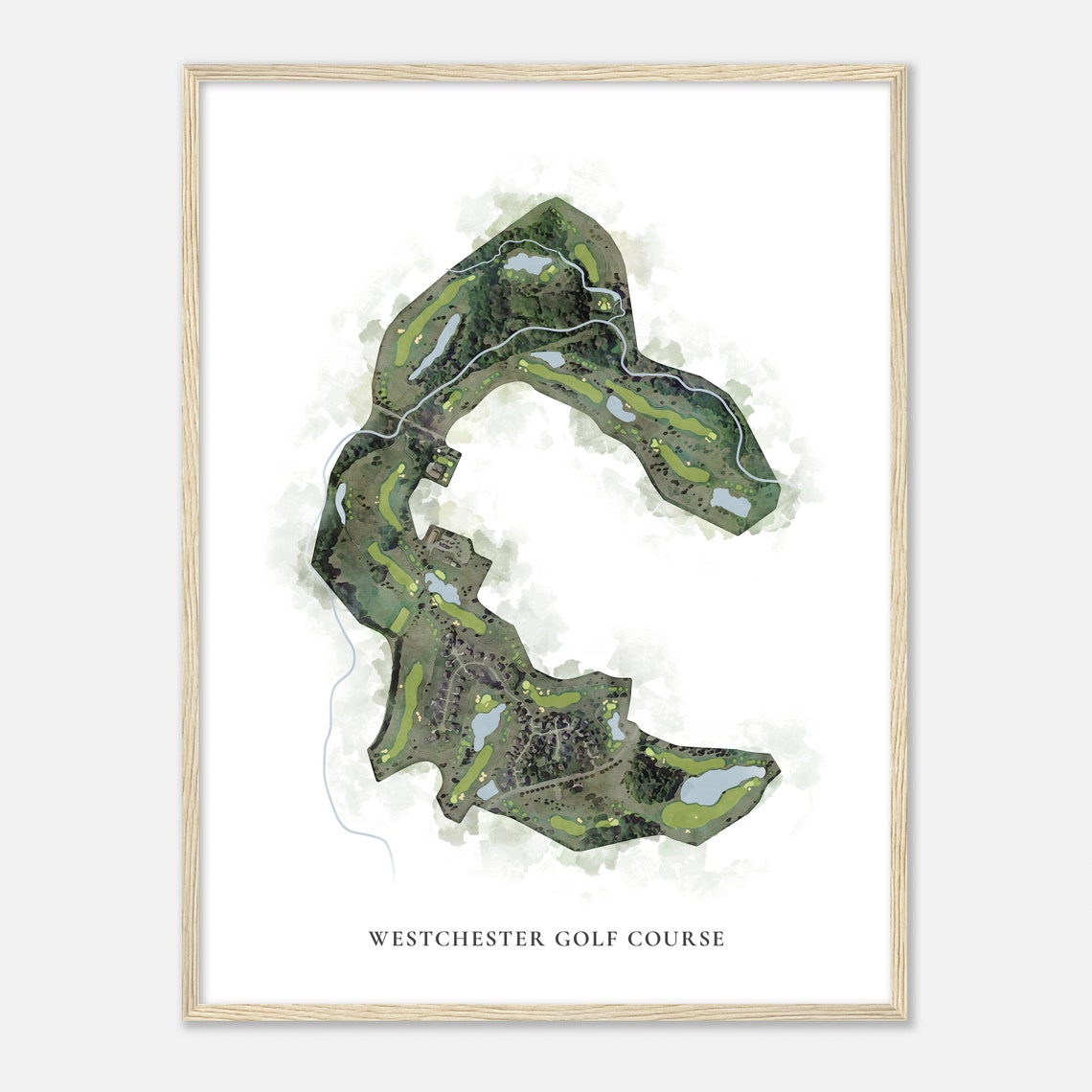 Westchester Golf Course Ohio Classic Watercolor Map Golfer Gift Golf Wall Art Golf Poster Print Course Layout - Image 2