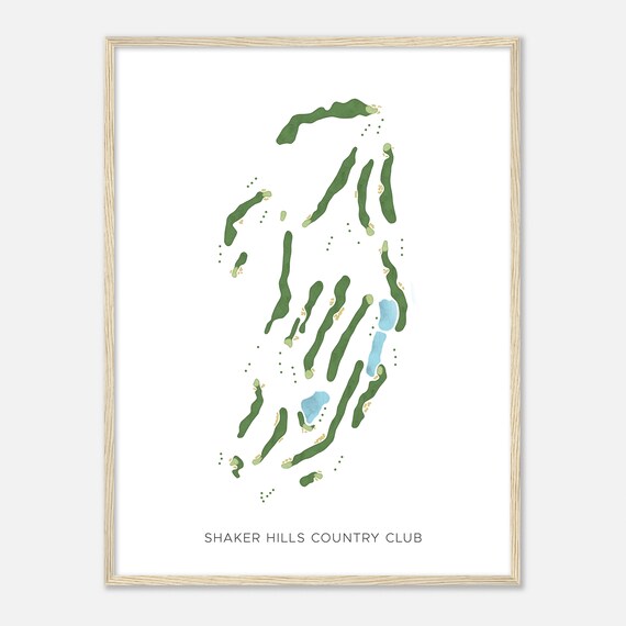 Shaker Hills Country Club Massachusetts Modern Watercolor Map Golfer Gift Golf Wall Art Golf Poster Print Course Layout