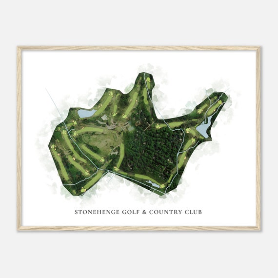 Stonehenge Golf Country Club Virginia Classic Watercolor Map Golfer Gift Golf Wall Art Golf Poster Print Course Layout