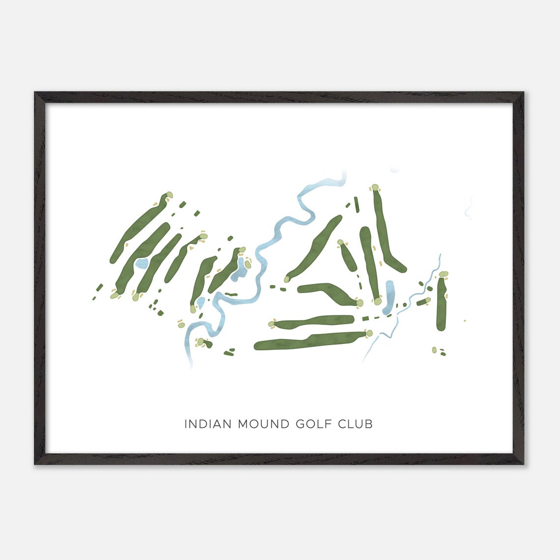 Indian Mound Golf Club Minimalist Watercolor Course Map Poster - Image 5