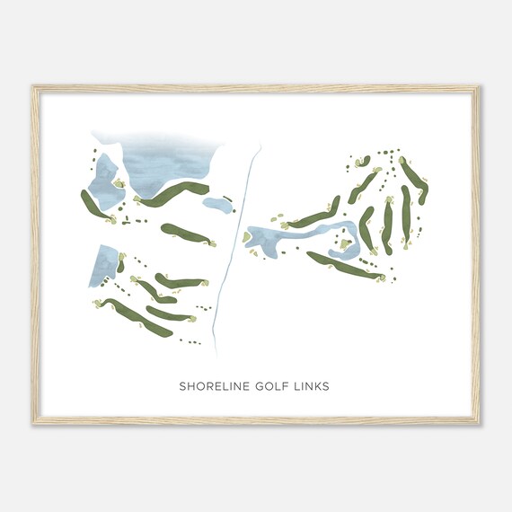 Shoreline Golf Links California Modern Watercolor Map Golfer Gift Golf Wall Art Golf Poster Print Course Layout