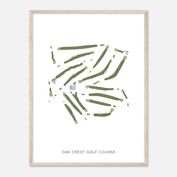 Oak Crest Golf Course Michigan Modern Watercolor Map Golfer Gift Golf Wall Art Golf Poster Print Course Layout