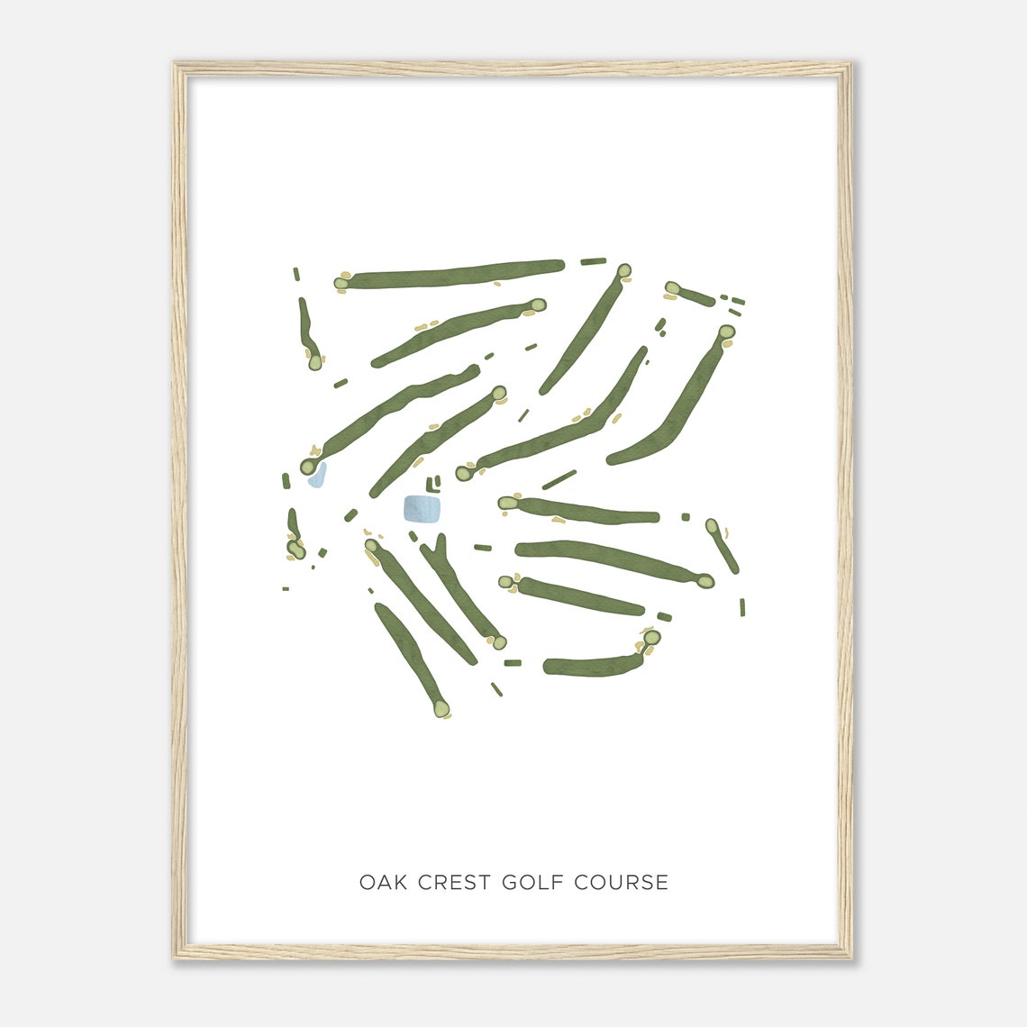 Oak Crest Golf Course Michigan Modern Watercolor Map Golfer Gift Golf Wall Art Golf Poster Print Course Layout