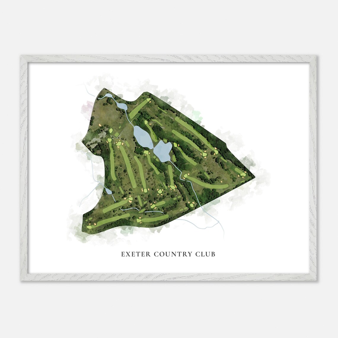 Exeter Country Club Rhode Island Classic Watercolor Map Poster - Image 4