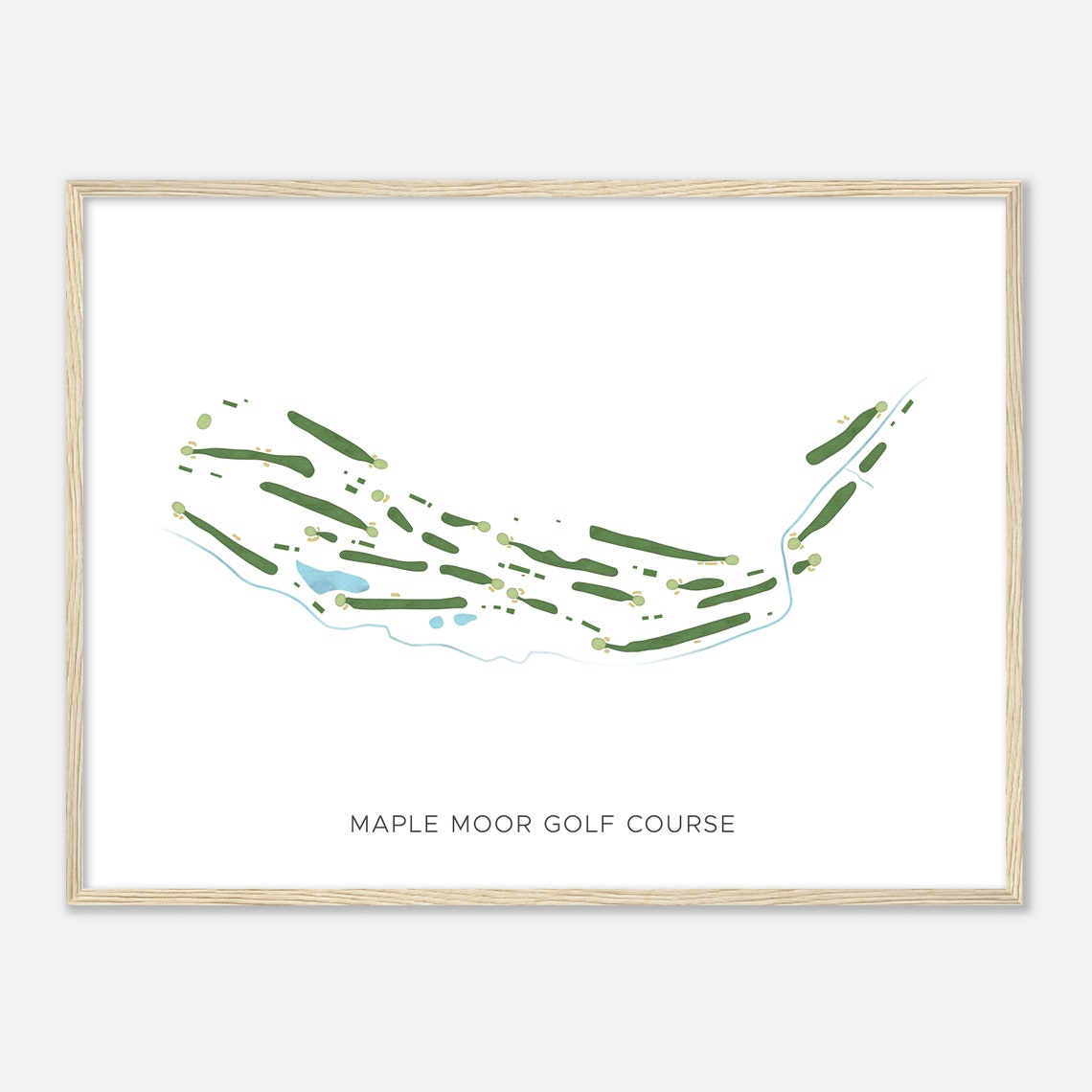 Maple Moor Golf Course Modern Watercolor Golf Course Map Poster - Image 2