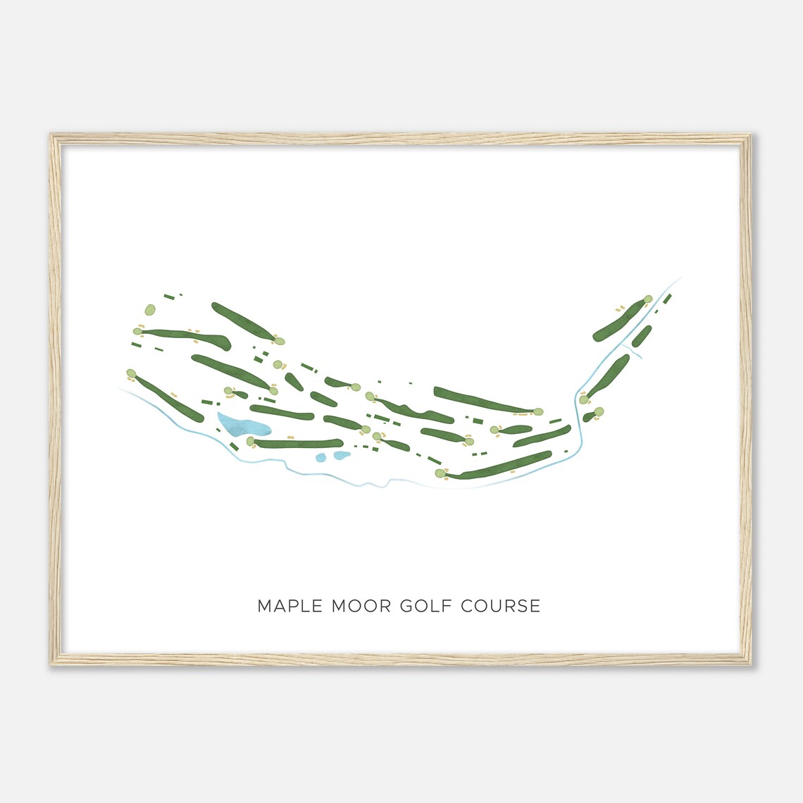 Maple Moor Golf Course New York Modern Watercolor Map Golfer Gift Golf Wall Art Golf Poster Print Course Layout - Image 2