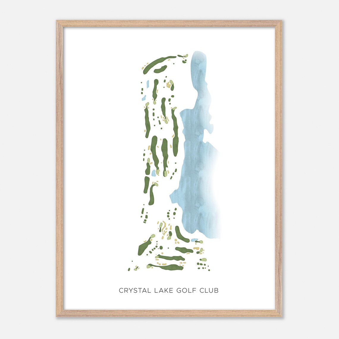 Crystal Lake Golf Club Mapleville RI Modern Watercolor Golf Map Poster - Image 2