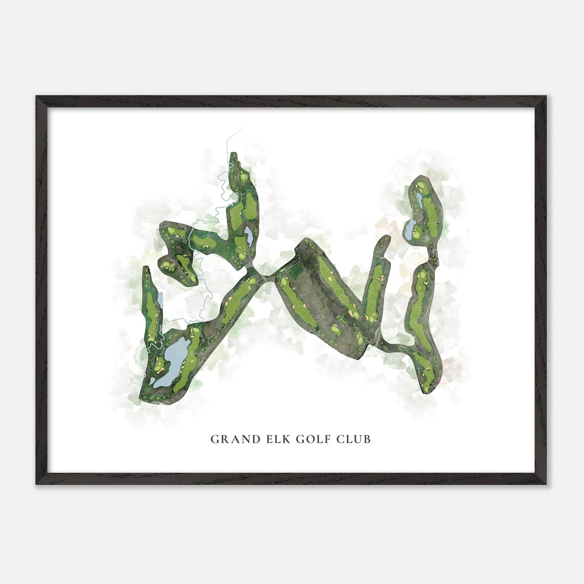 Grand Elk Golf Club Granby Colorado Classic Watercolor Map Golf Poster - Image 5