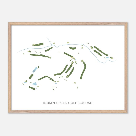 Indian Creek Golf Course Hood River Oregon Modern Watercolor Map Poster