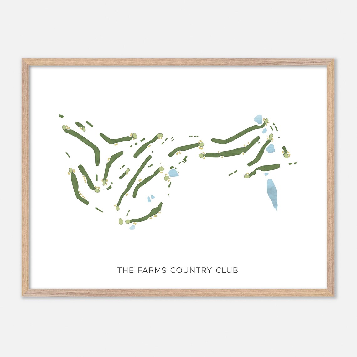 The Farms Country Club Modern Watercolor Golf Course Map Poster