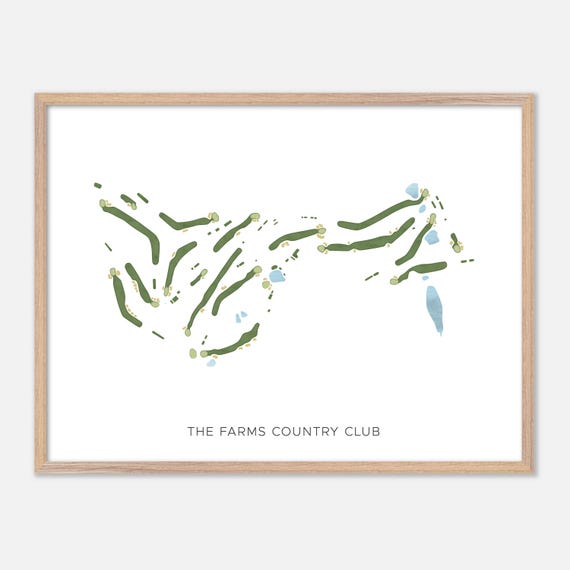 The Farms Country Club In Wallingford Connecticut Modern Watercolor Map Golfer Gift Golf Wall Art Golf Poster Print
