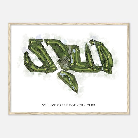 Willow Creek Country Club Utah Classic Watercolor Map Golfer Gift Golf Wall Art Golf Poster Print Course Layout
