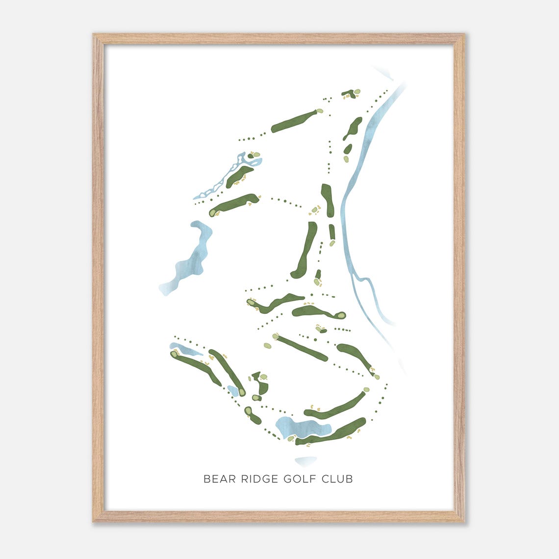 Bear Ridge Golf Club Modern Minimalist Course Map Art Poster - Image 6