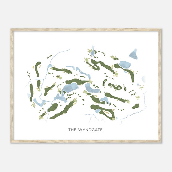 The Wyndgate Michigan Modern Watercolor Map Golfer Gift Golf Wall Art Golf Poster Print Course Layout