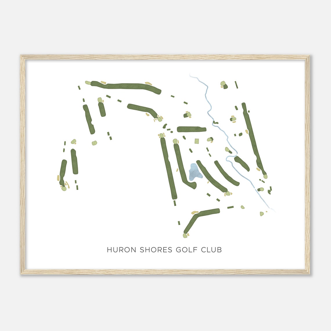 Huron Shores Golf Club Watercolor Course Map Golfer Gift Poster - Image 2