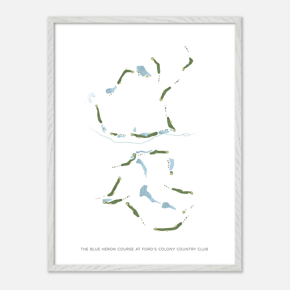 Blue Heron Course at Ford's Colony Country Club Modern Map Poster - Image 2