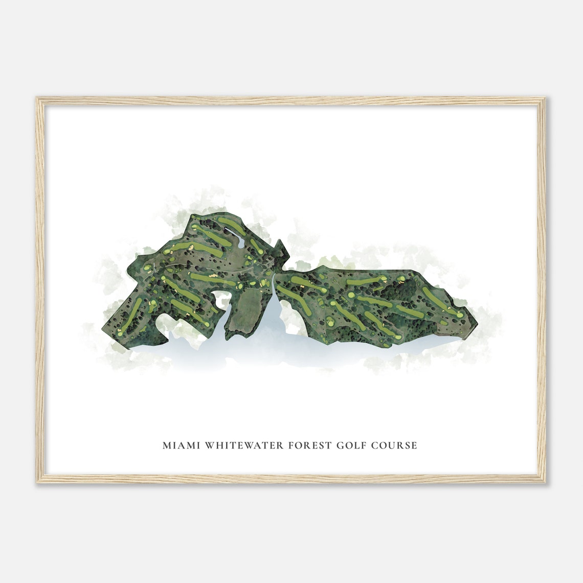 Miami Whitewater Forest Golf Course Ohio Classic Watercolor Map Golfer Gift Golf Wall Art Golf Poster Print Course Layout - Image 2