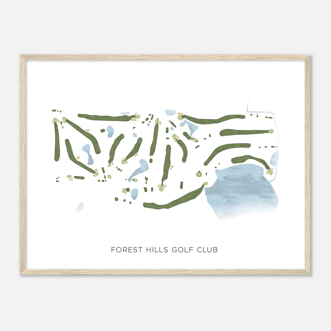 Forest Hills Golf Club Minnesota Modern Watercolor Course Map Poster