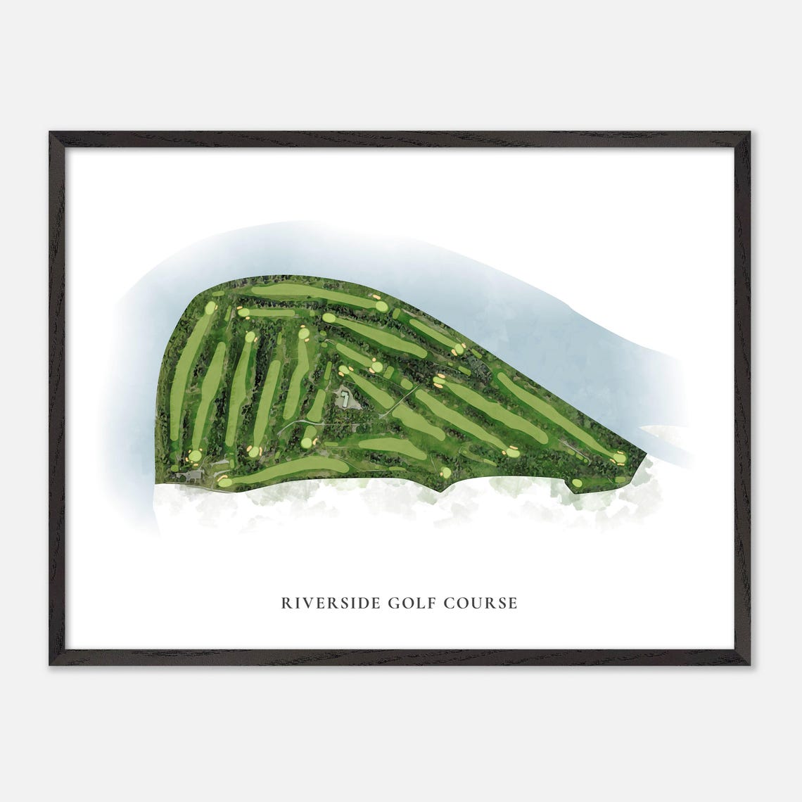 Riverside Golf Course Edmonton Canada Classic Watercolor Map Poster - Image 4