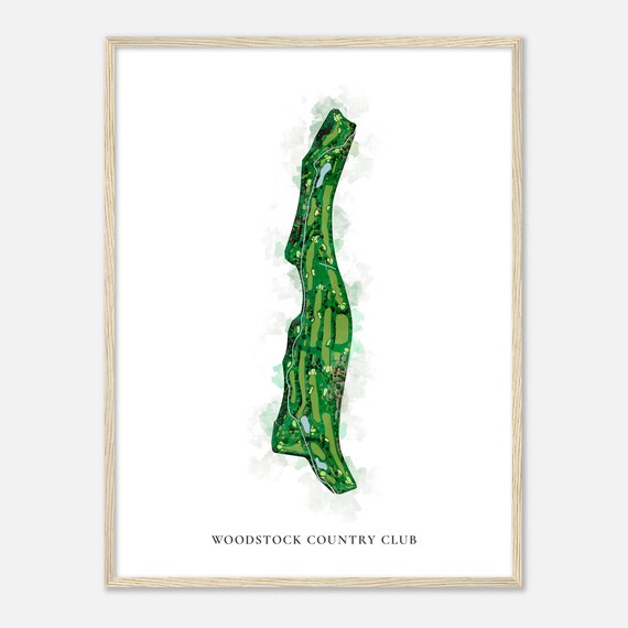Woodstock Country Club Vermont Classic Watercolor Map Golfer Gift Golf Wall Art Golf Poster Print Course Layout