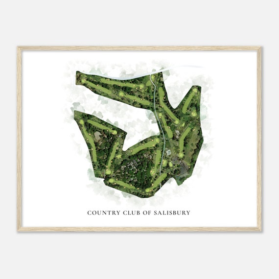 Country Club Of Salisbury North Carolina Classic Watercolor Map Golfer Gift Golf Wall Art Golf Poster Print Course Layout