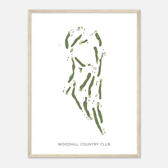 Woodhill Country Club Minnesota Modern Watercolor Map Golfer Gift Golf Wall Art Golf Poster Print Course Layout