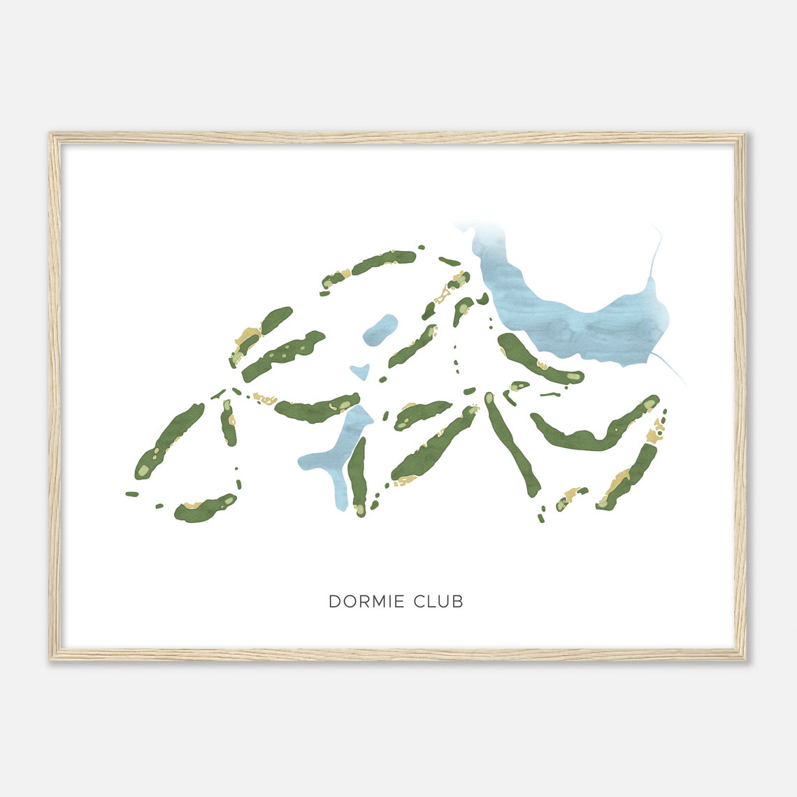 Dormie Club North Carolina Modern Watercolor Golf Map Poster