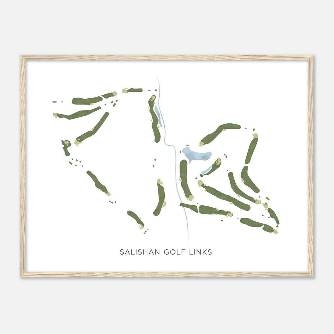 Salishan Golf Links Oregon Modern Watercolor Map Golfer Gift Golf Wall Art Golf Poster Print Course Layout - Image 2