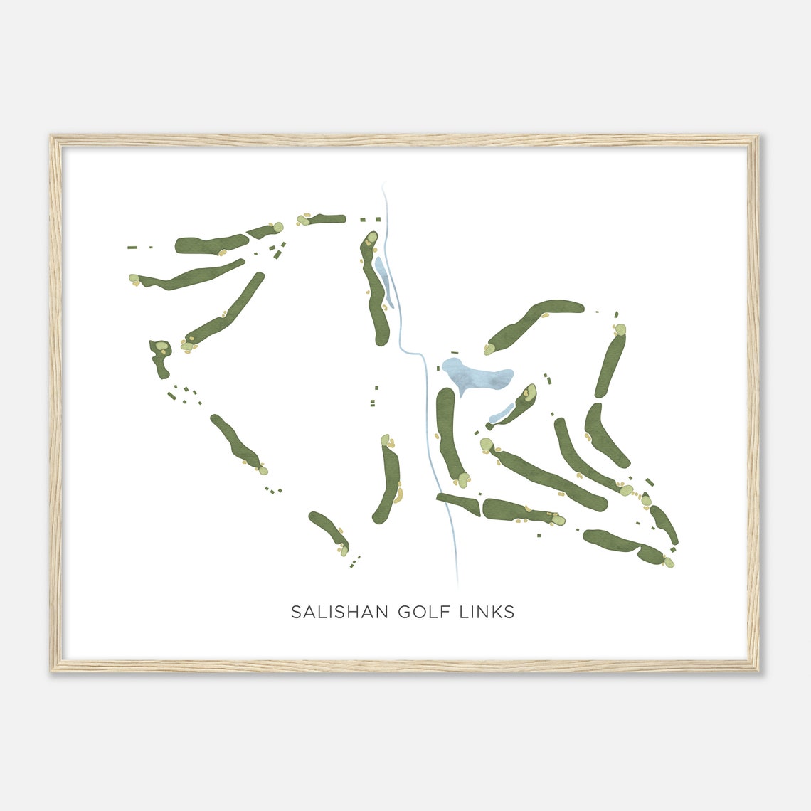 Salishan Golf Links Watercolor Layout Golf Course Map Poster - Image 2
