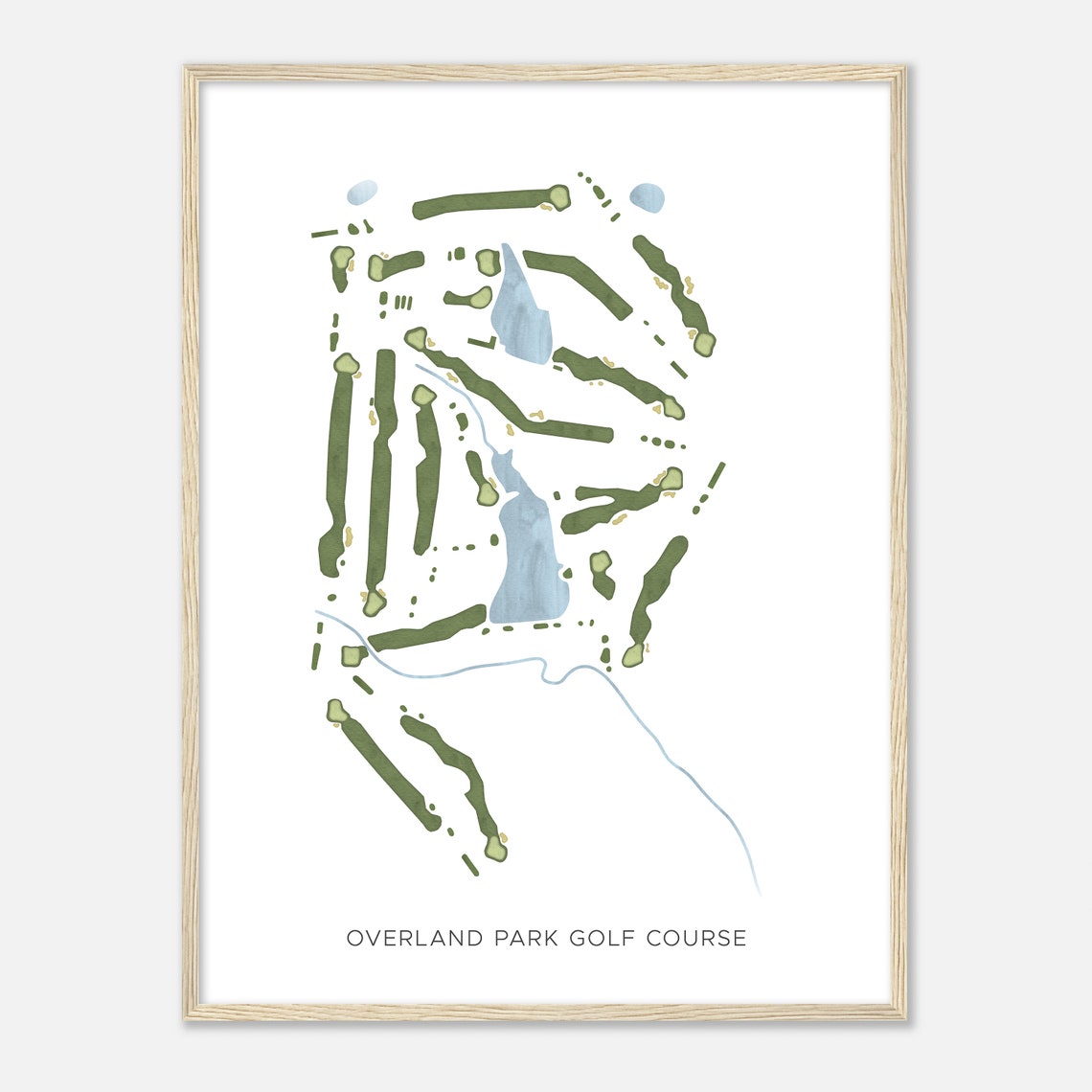 Overland Park Golf Course Modern Minimalist Layout Map Poster - Image 2