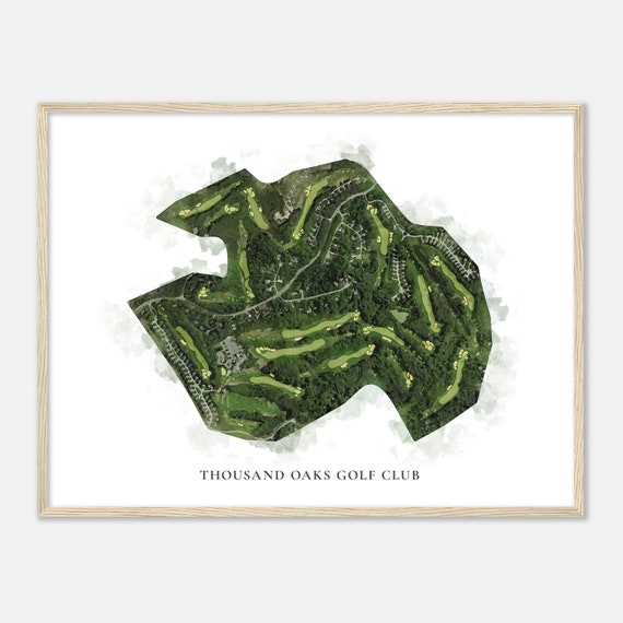 Thousand Oaks Golf Club Michigan Classic Watercolor Map Golfer Gift Golf Wall Art Golf Poster Print Course Layout