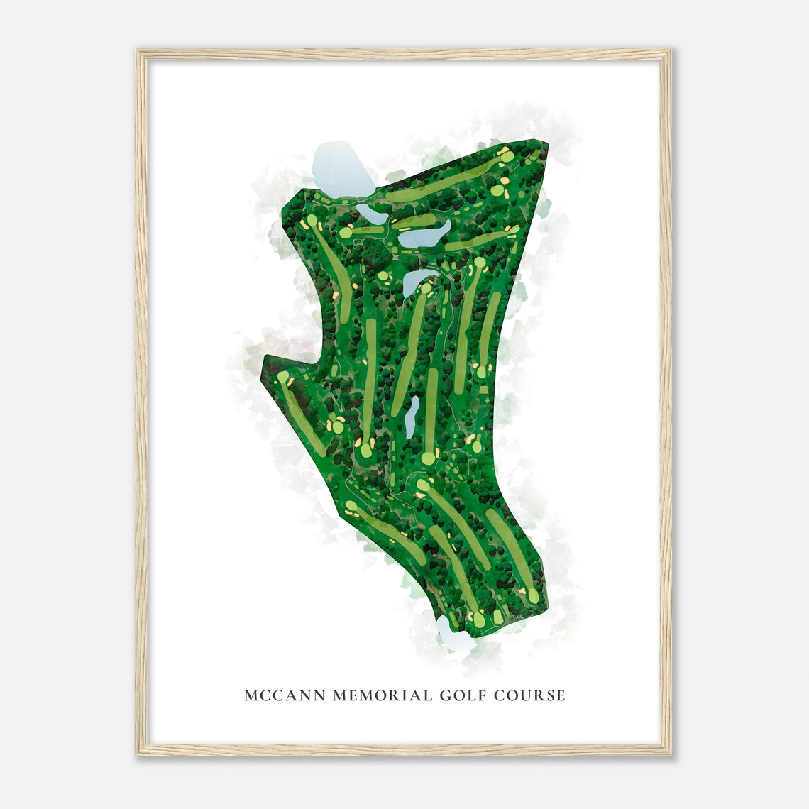 Mccann Memorial Golf Course New York Classic Watercolor Map Golfer Gift Golf Wall Art Golf Poster Print Course Layout - Image 2