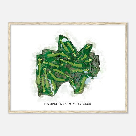 Hampshire Country Club New York Classic Watercolor Map Golfer Gift Golf Wall Art Golf Poster Print Course Layout